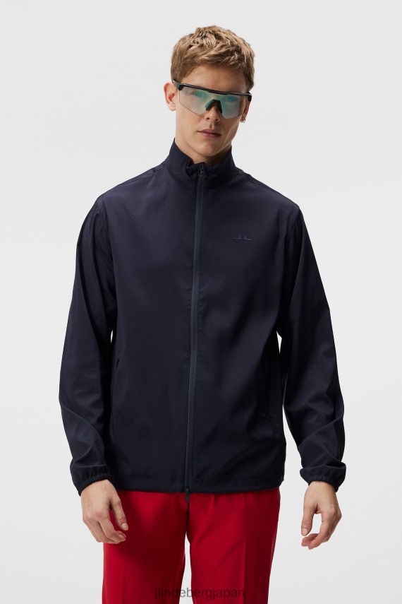 Jlindeberg 黒 ジッパー付き ジャケット J.LINDEBERG MENS Vince Varsity Jacket